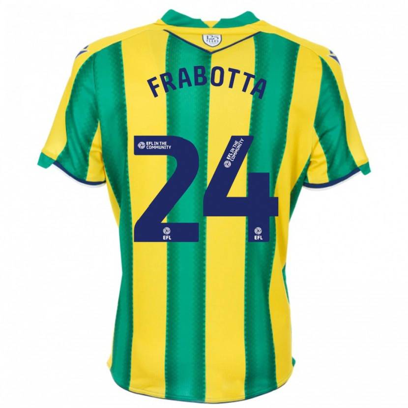 Danxen Mænd Gianluca Frabotta #24 Gul Grøn Udebane Spillertrøjer 2025/26 Trøje T-Shirt