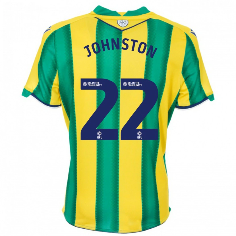 Danxen Mænd Mikey Johnston #22 Gul Grøn Udebane Spillertrøjer 2025/26 Trøje T-Shirt