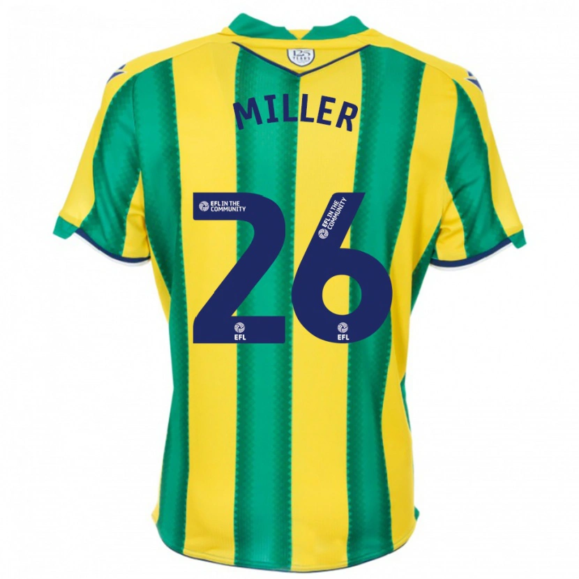 Danxen Mænd Nna Miller #26 Gul Grøn Udebane Spillertrøjer 2025/26 Trøje T-Shirt