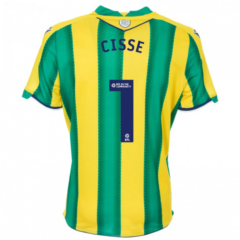 Danxen Mænd Ben Cisse #1 Gul Grøn Udebane Spillertrøjer 2025/26 Trøje T-Shirt