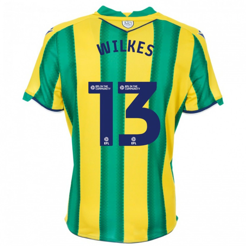 Danxen Mænd Liam Wilkes #13 Gul Grøn Udebane Spillertrøjer 2025/26 Trøje T-Shirt