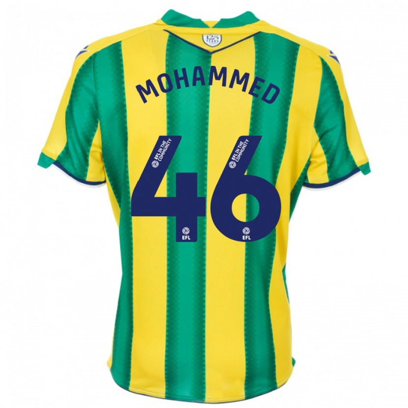 Danxen Mænd Jamal Mohammed #46 Gul Grøn Udebane Spillertrøjer 2025/26 Trøje T-Shirt