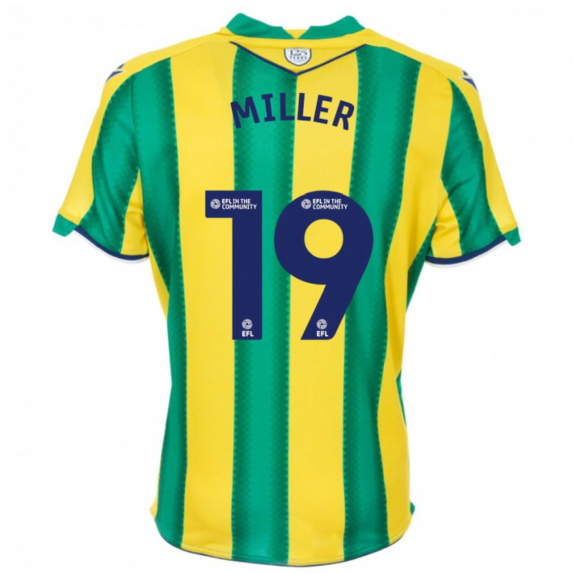 Danxen Mænd Ali Miller #19 Gul Grøn Udebane Spillertrøjer 2025/26 Trøje T-Shirt