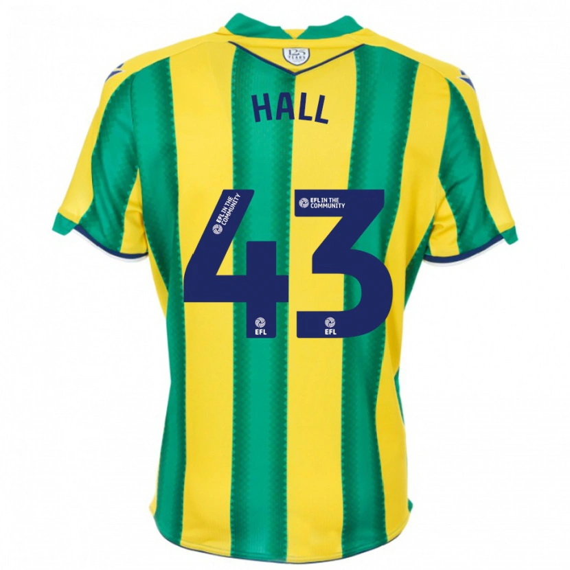 Danxen Mænd Reece Hall #43 Gul Grøn Udebane Spillertrøjer 2025/26 Trøje T-Shirt