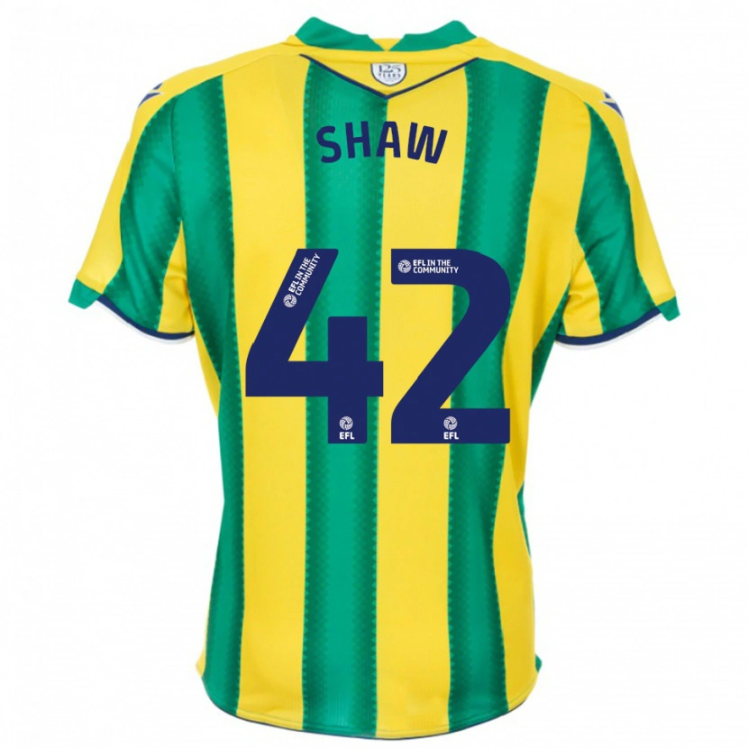 Danxen Mænd Josh Shaw #42 Gul Grøn Udebane Spillertrøjer 2025/26 Trøje T-Shirt