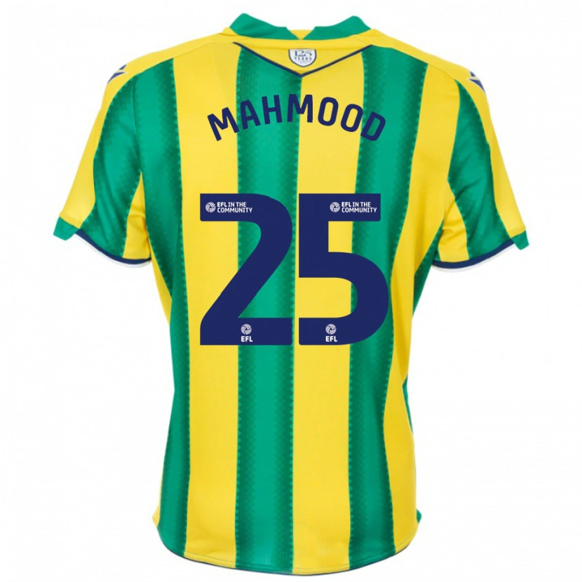 Danxen Mænd Mahmood #25 Gul Grøn Udebane Spillertrøjer 2025/26 Trøje T-Shirt