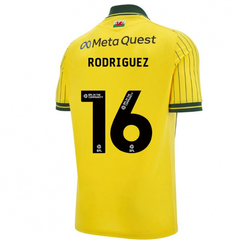Danxen Mænd Jay Rodríguez #16 Gul Grøn Udebane Spillertrøjer 2025/26 Trøje T-Shirt