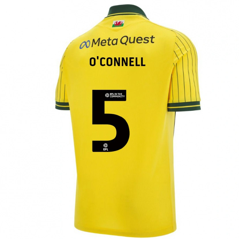 Danxen Mænd Eoghan O'connell #5 Gul Grøn Udebane Spillertrøjer 2025/26 Trøje T-Shirt