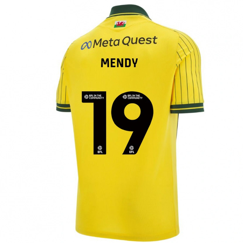 Danxen Mænd Jacob Mendy #19 Gul Grøn Udebane Spillertrøjer 2025/26 Trøje T-Shirt