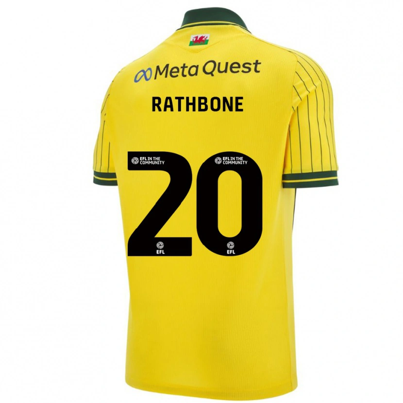 Danxen Mænd Ollie Rathbone #20 Gul Grøn Udebane Spillertrøjer 2025/26 Trøje T-Shirt