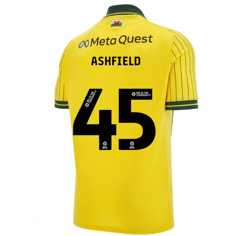 Danxen Mænd Harry Ashfield #45 Gul Grøn Udebane Spillertrøjer 2025/26 Trøje T-Shirt