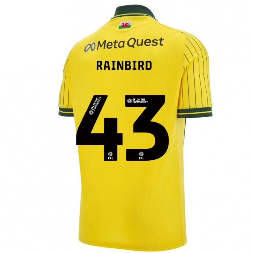 Danxen Mænd James Rainbird #43 Gul Grøn Udebane Spillertrøjer 2025/26 Trøje T-Shirt
