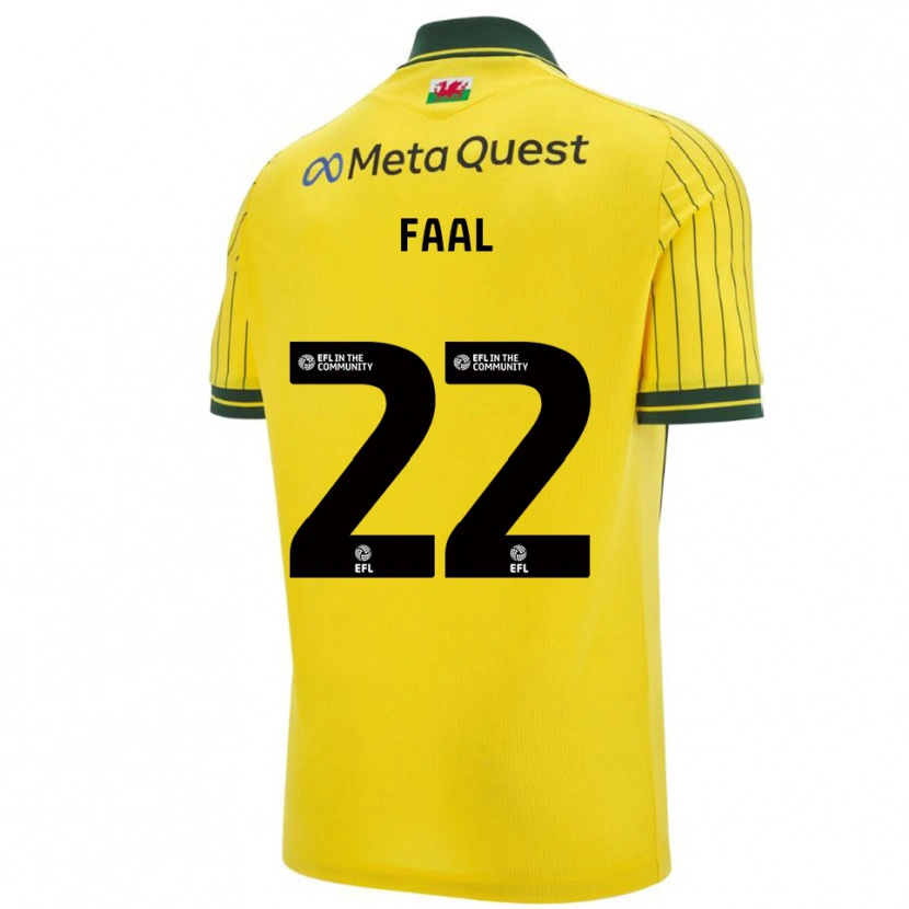 Danxen Mænd Mo Faal #22 Gul Grøn Udebane Spillertrøjer 2025/26 Trøje T-Shirt