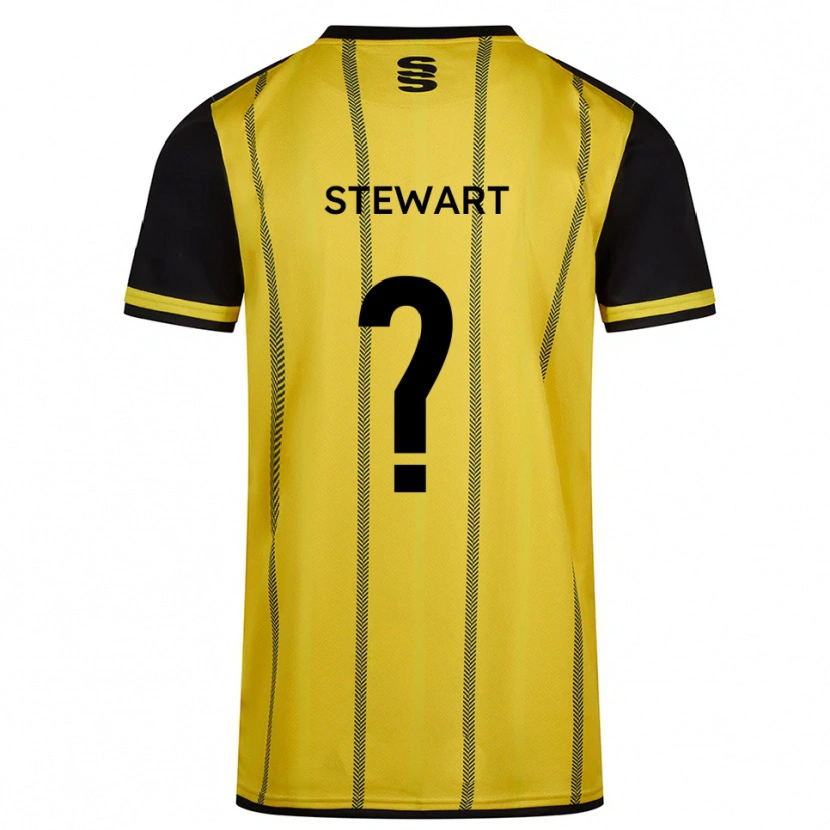 Danxen Mænd Sam Stewart #0 Gul Sort Udebane Spillertrøjer 2025/26 Trøje T-Shirt