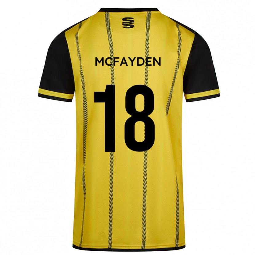 Danxen Mænd Lincoln Mcfayden #18 Gul Sort Udebane Spillertrøjer 2025/26 Trøje T-Shirt
