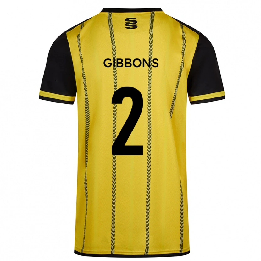 Danxen Mænd Sam Gibbons #2 Gul Sort Udebane Spillertrøjer 2025/26 Trøje T-Shirt