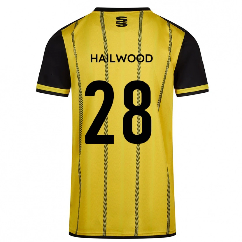 Danxen Mænd Jesse Hailwood #28 Gul Sort Udebane Spillertrøjer 2025/26 Trøje T-Shirt