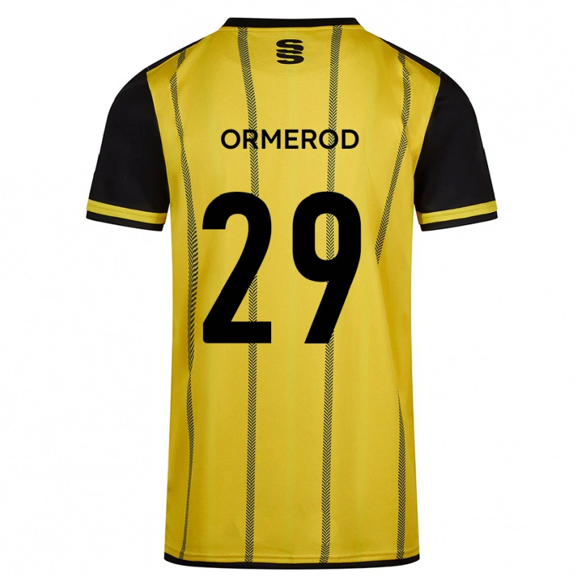 Danxen Mænd Danny Ormerod #29 Gul Sort Udebane Spillertrøjer 2025/26 Trøje T-Shirt