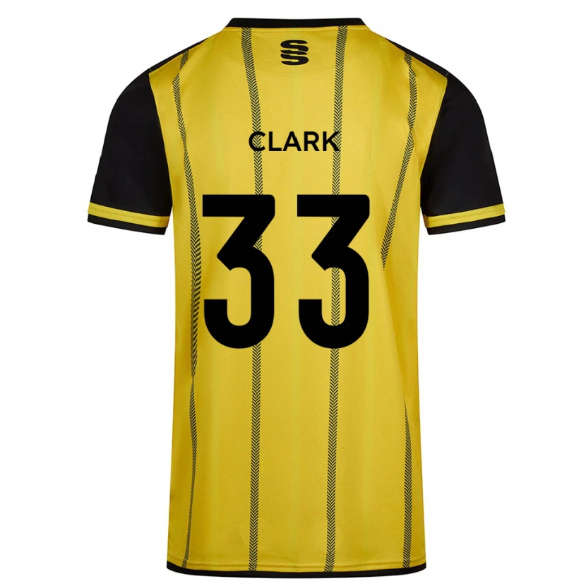 Danxen Mænd Charlie Clark #33 Gul Sort Udebane Spillertrøjer 2025/26 Trøje T-Shirt