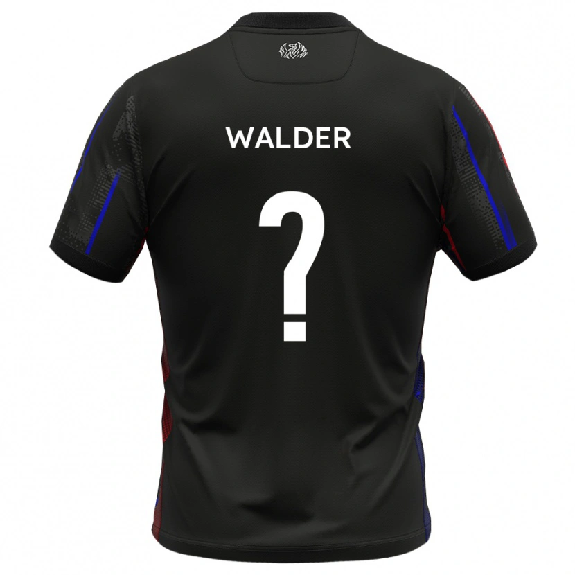 Danxen Mænd Alex Walder #0 Sort Rød Udebane Spillertrøjer 2025/26 Trøje T-Shirt