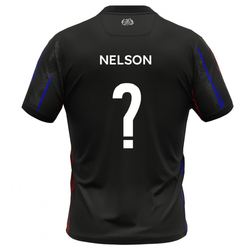 Danxen Mænd Toby Nelson #0 Sort Rød Udebane Spillertrøjer 2025/26 Trøje T-Shirt