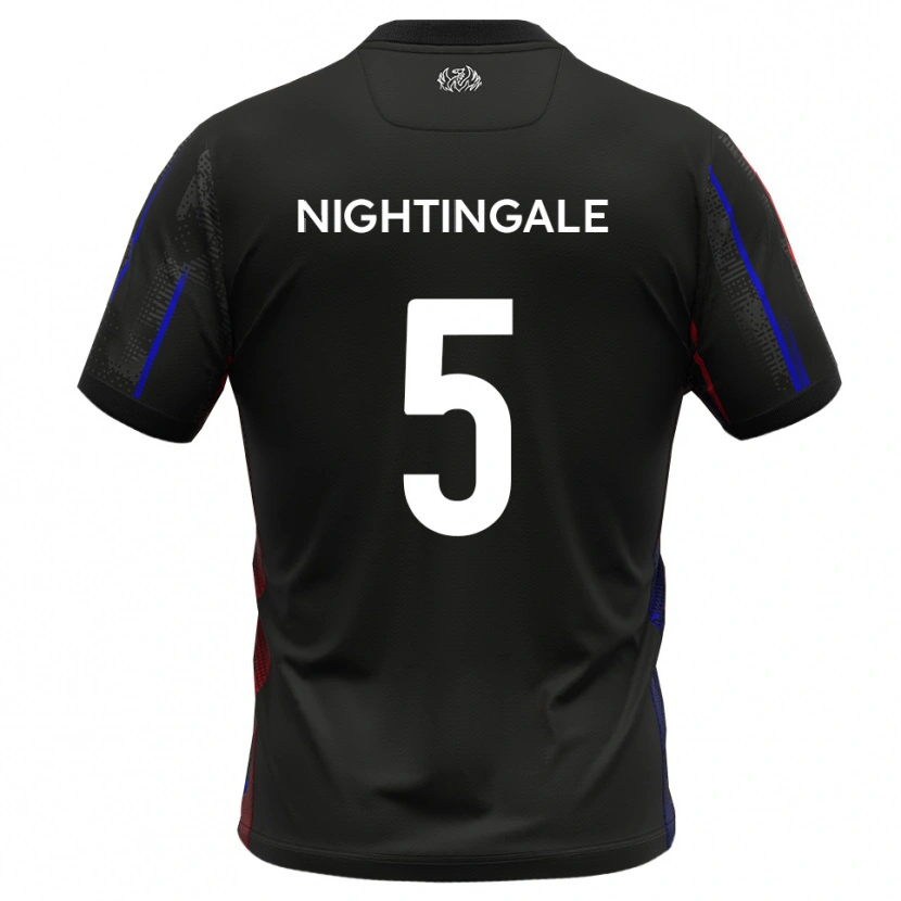 Danxen Mænd Will Nightingale #5 Sort Rød Udebane Spillertrøjer 2025/26 Trøje T-Shirt