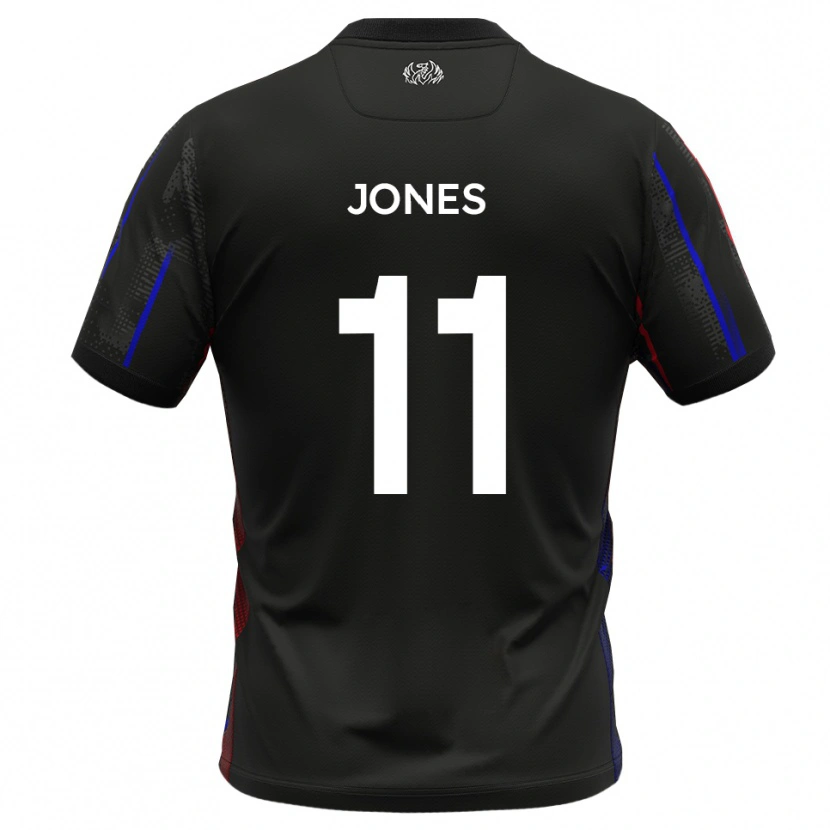 Danxen Mænd Ryan Jones #11 Sort Rød Udebane Spillertrøjer 2025/26 Trøje T-Shirt