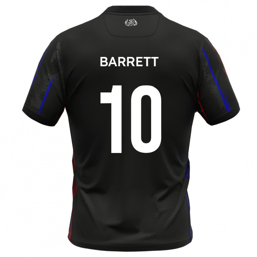 Danxen Mænd Josh Barrett #10 Sort Rød Udebane Spillertrøjer 2025/26 Trøje T-Shirt