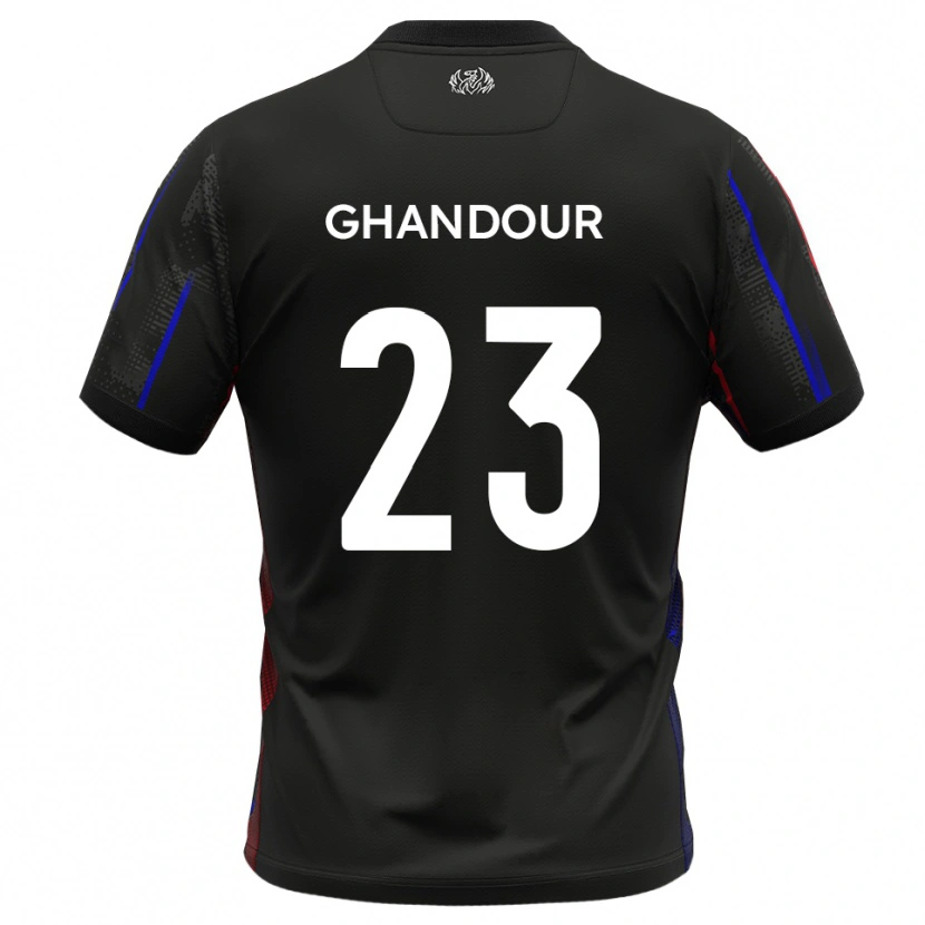 Danxen Mænd Hady Ghandour #23 Sort Rød Udebane Spillertrøjer 2025/26 Trøje T-Shirt