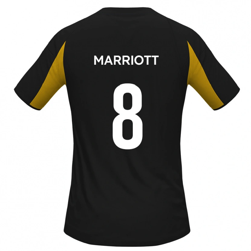 Danxen Mænd Isaac Marriott #8 Sort Gul Udebane Spillertrøjer 2025/26 Trøje T-Shirt