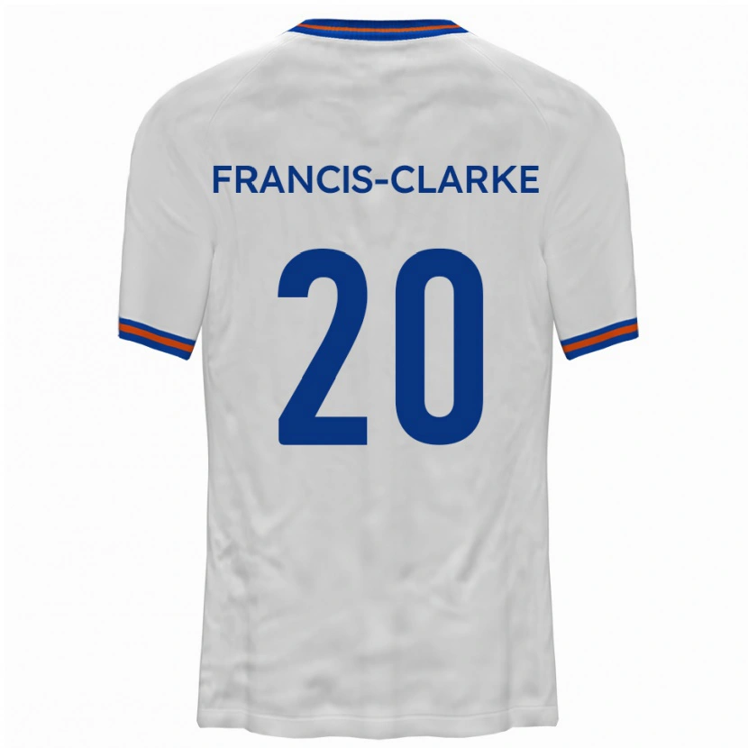 Danxen Mænd Aidan Francis-Clarke #20 Hvid Blå Udebane Spillertrøjer 2025/26 Trøje T-Shirt