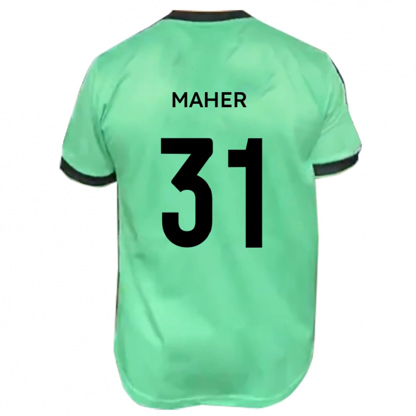 Danxen Mænd Niall Maher #31 Turkis Sort Udebane Spillertrøjer 2025/26 Trøje T-Shirt