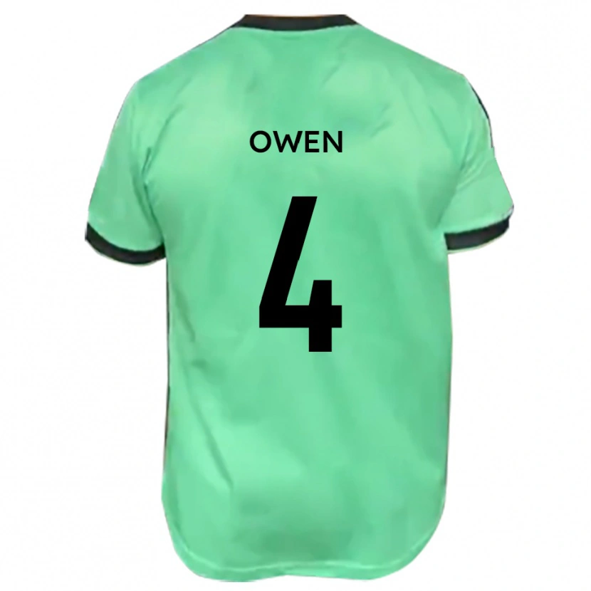 Danxen Mænd Nathaniel Owen #4 Turkis Sort Udebane Spillertrøjer 2025/26 Trøje T-Shirt