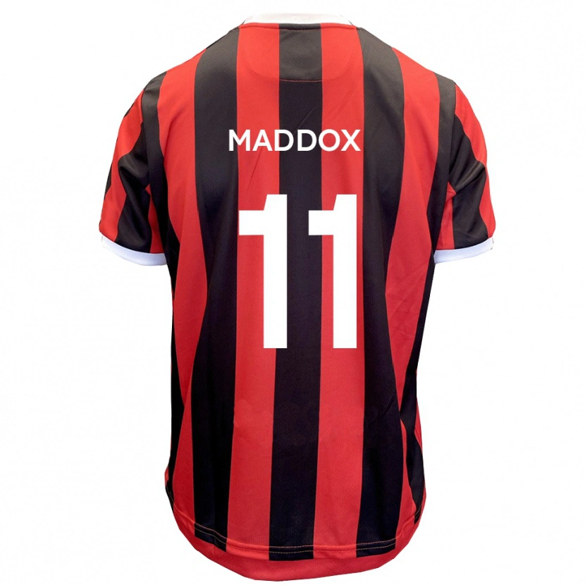 Danxen Mænd Jacob Maddox #11 Rød Sort Udebane Spillertrøjer 2025/26 Trøje T-Shirt