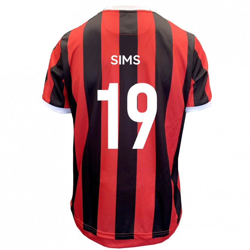 Danxen Mænd Josh Sims #19 Rød Sort Udebane Spillertrøjer 2025/26 Trøje T-Shirt