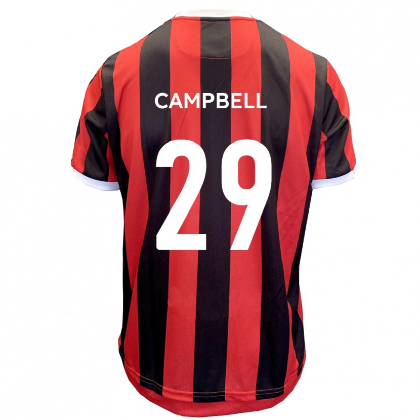 Danxen Mænd Tahvon Campbell #29 Rød Sort Udebane Spillertrøjer 2025/26 Trøje T-Shirt