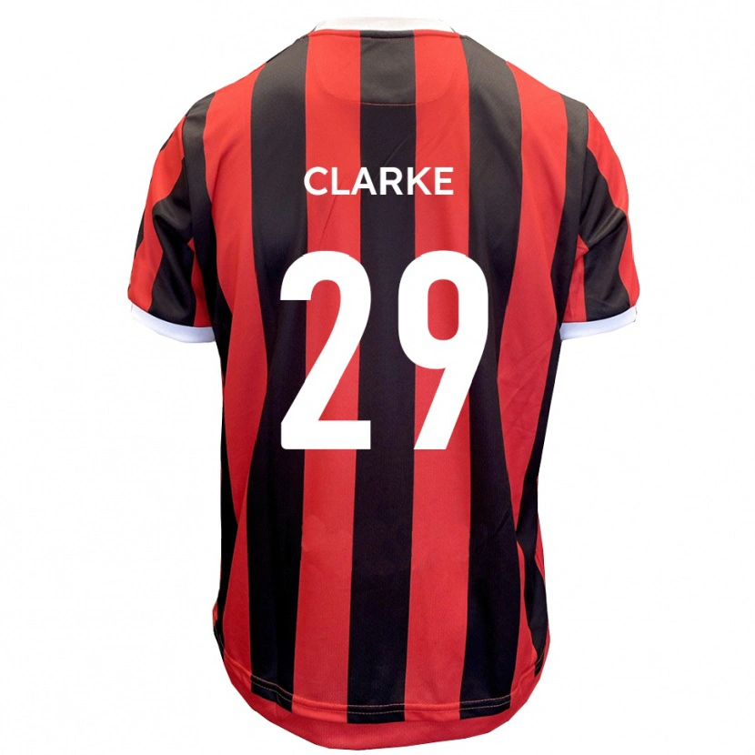 Danxen Mænd Jahmari Clarke #29 Rød Sort Udebane Spillertrøjer 2025/26 Trøje T-Shirt