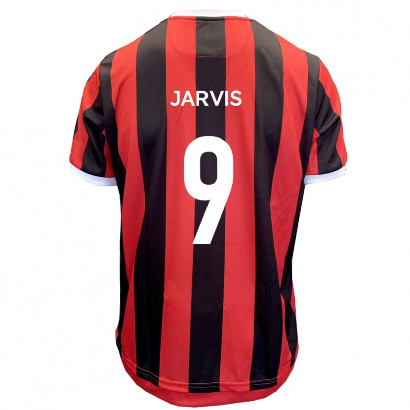 Danxen Mænd Aaron Jarvis #9 Rød Sort Udebane Spillertrøjer 2025/26 Trøje T-Shirt