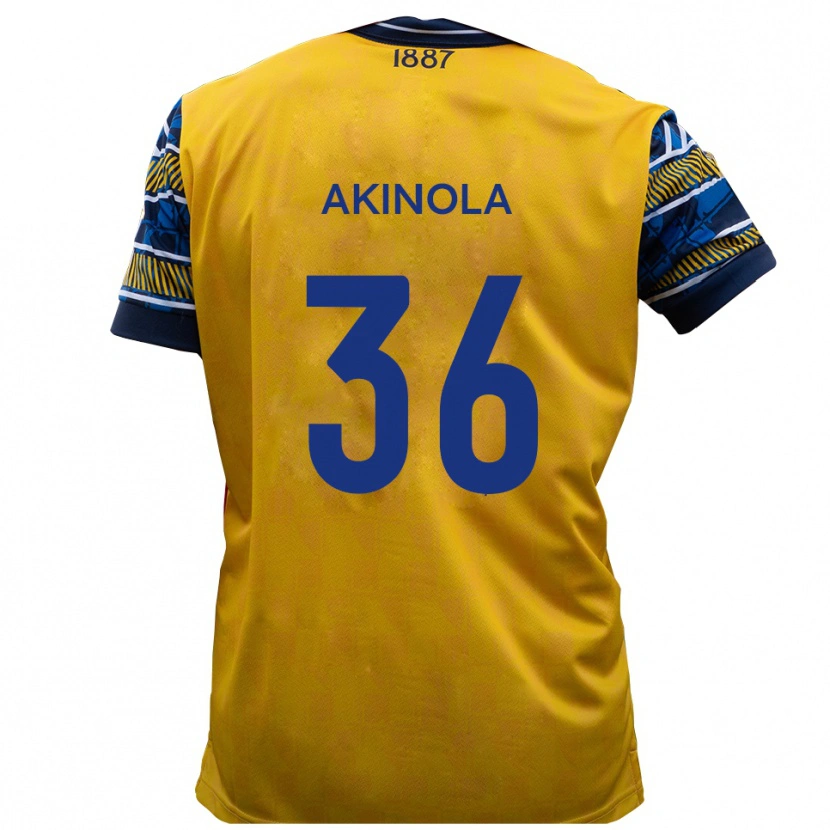 Danxen Mænd Tim Akinola #36 Gul Sort Udebane Spillertrøjer 2025/26 Trøje T-Shirt
