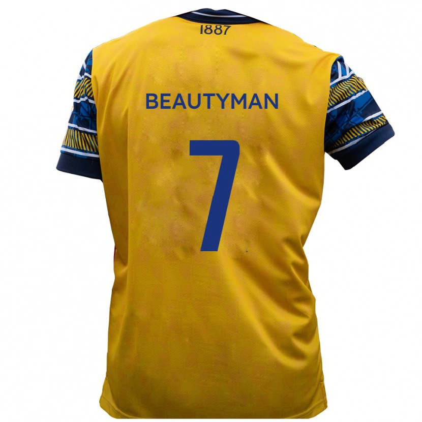Danxen Mænd Harry Beautyman #7 Gul Sort Udebane Spillertrøjer 2025/26 Trøje T-Shirt