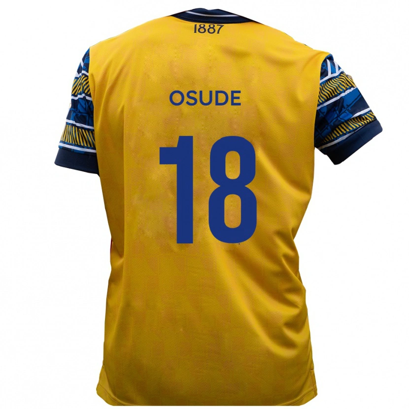 Danxen Mænd Joshua Osude #18 Gul Sort Udebane Spillertrøjer 2025/26 Trøje T-Shirt