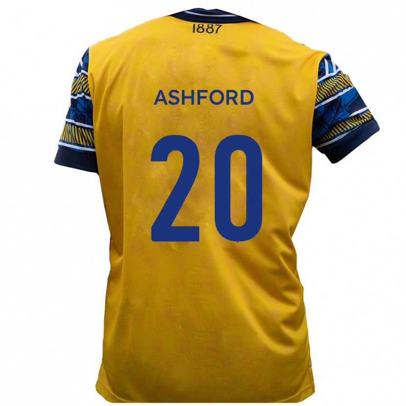 Danxen Mænd Sam Ashford #20 Gul Sort Udebane Spillertrøjer 2025/26 Trøje T-Shirt