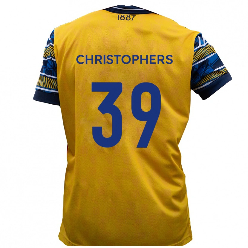 Danxen Mænd Leo Christophers #39 Gul Sort Udebane Spillertrøjer 2025/26 Trøje T-Shirt