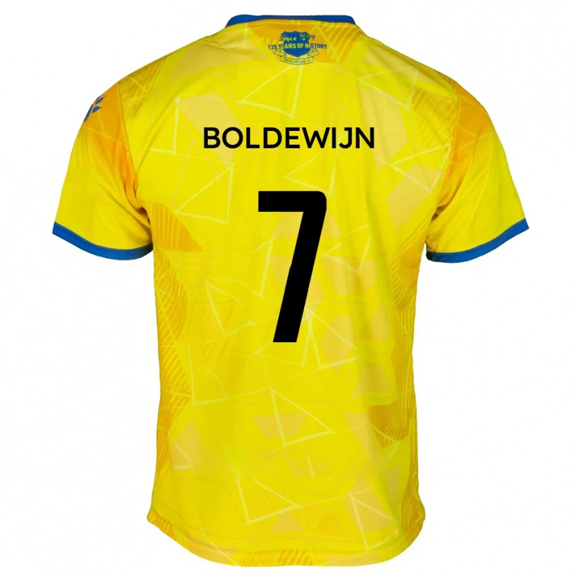 Danxen Mænd Enzio Boldewijn #7 Gul Blå Udebane Spillertrøjer 2025/26 Trøje T-Shirt