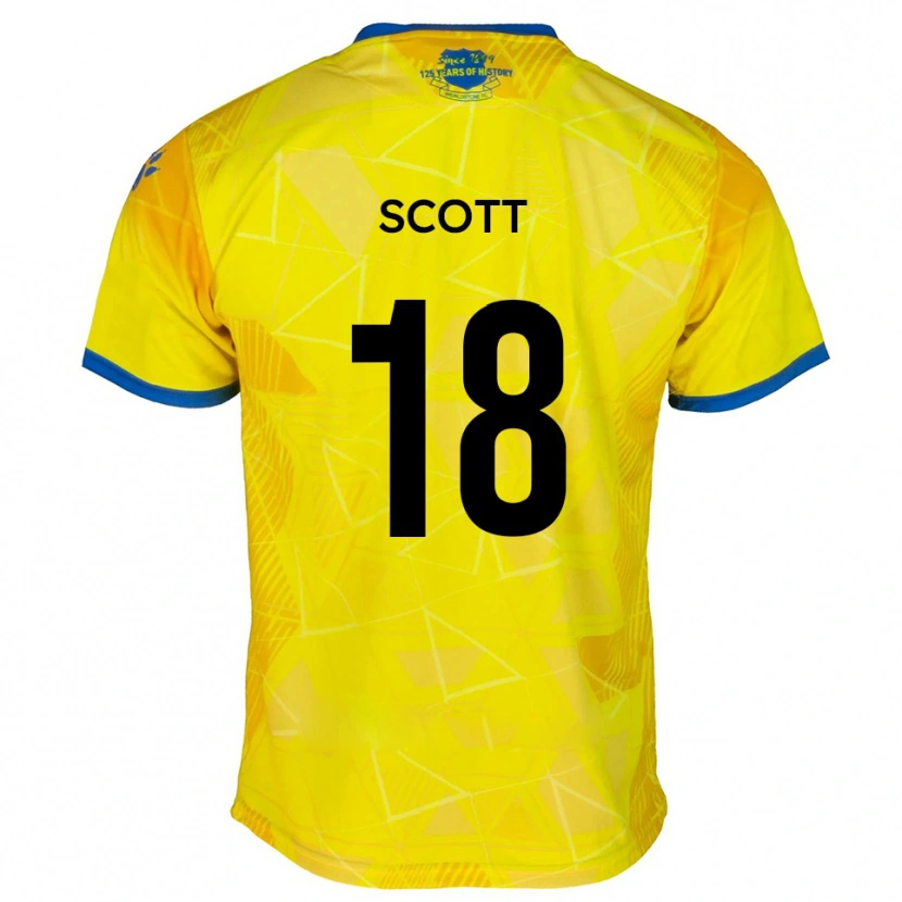 Danxen Mænd Christian Scott #18 Gul Blå Udebane Spillertrøjer 2025/26 Trøje T-Shirt