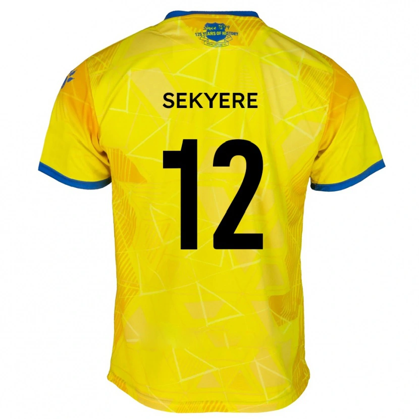 Danxen Mænd Jeffrey Sekyere #12 Gul Blå Udebane Spillertrøjer 2025/26 Trøje T-Shirt