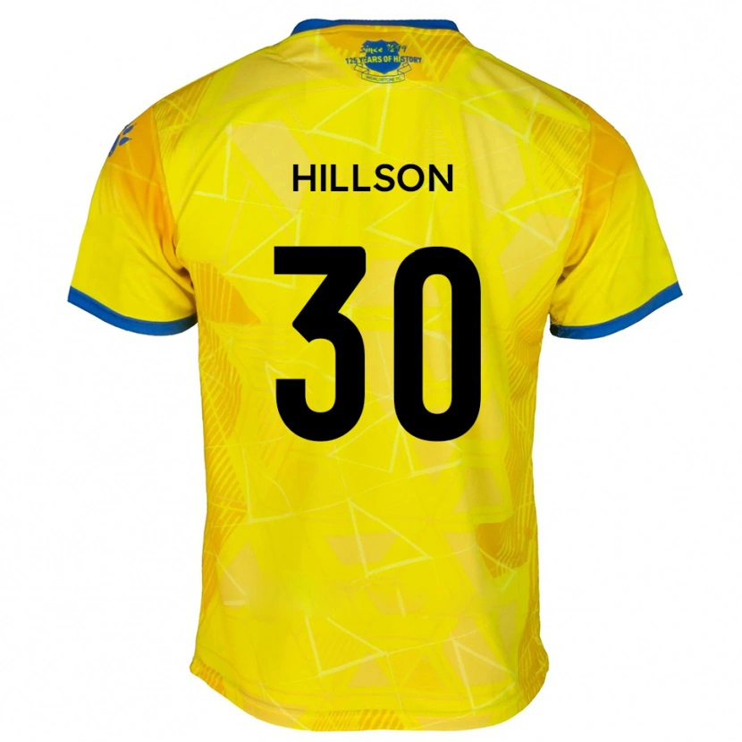 Danxen Mænd James Hillson #30 Gul Blå Udebane Spillertrøjer 2025/26 Trøje T-Shirt
