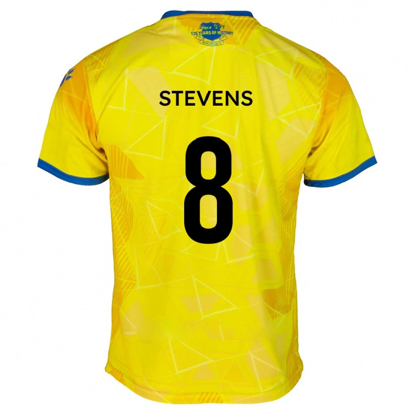 Danxen Mænd James Stevens #8 Gul Blå Udebane Spillertrøjer 2025/26 Trøje T-Shirt
