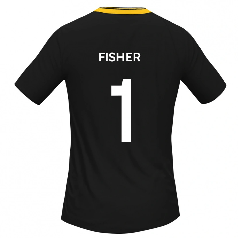 Danxen Mænd Tobias Fisher #1 Sort Gul Udebane Spillertrøjer 2025/26 Trøje T-Shirt