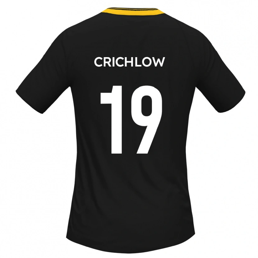 Danxen Mænd Kane Crichlow #19 Sort Gul Udebane Spillertrøjer 2025/26 Trøje T-Shirt